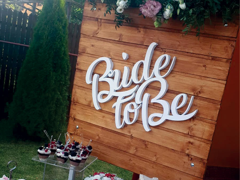 Litere polistiren 3cm, vopsit alb, Bride to Be, decoratiuni nunta